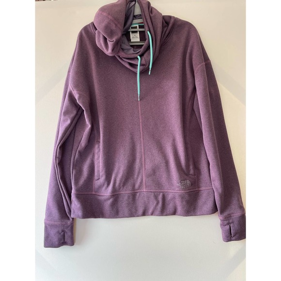 The North Face Tops - The North Face Purple Cowlneck Hoodie with Bright Blue Drawstring Size Large‎